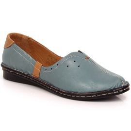 Comode scarpe slip-on da donna in pelle blu Artiker 38C0358