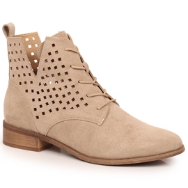 Potocki SZ12089 stivali bassi traforati in camoscio beige