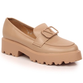 Scarpe da donna con tacco alto e plateau beige Vinceza 16380
