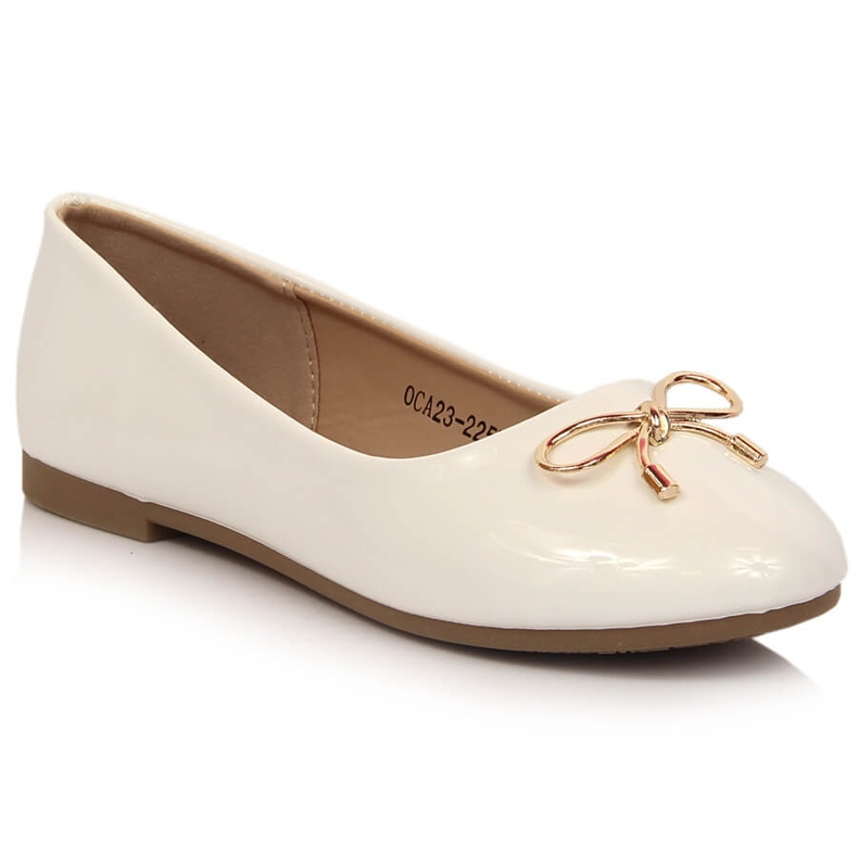 Ballerine da bambina laccate bianche Vinceza OCA23-2257 bianca