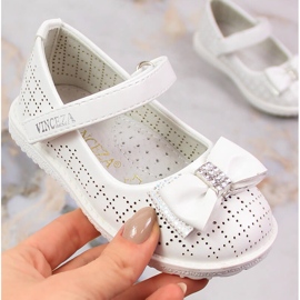 Ballerine da bambina con velcro bianche Vinceza 36122 bianca