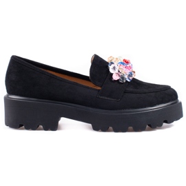 Vinceza scarpe da donna nere con cristalli nero