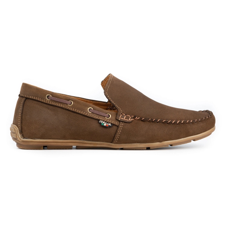 Olivier Mocassini in pelle da uomo 085KNT marrone