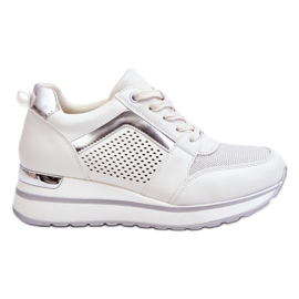 PG1 Scarpe sportive con zeppa bassa in pelle Braylen bianca