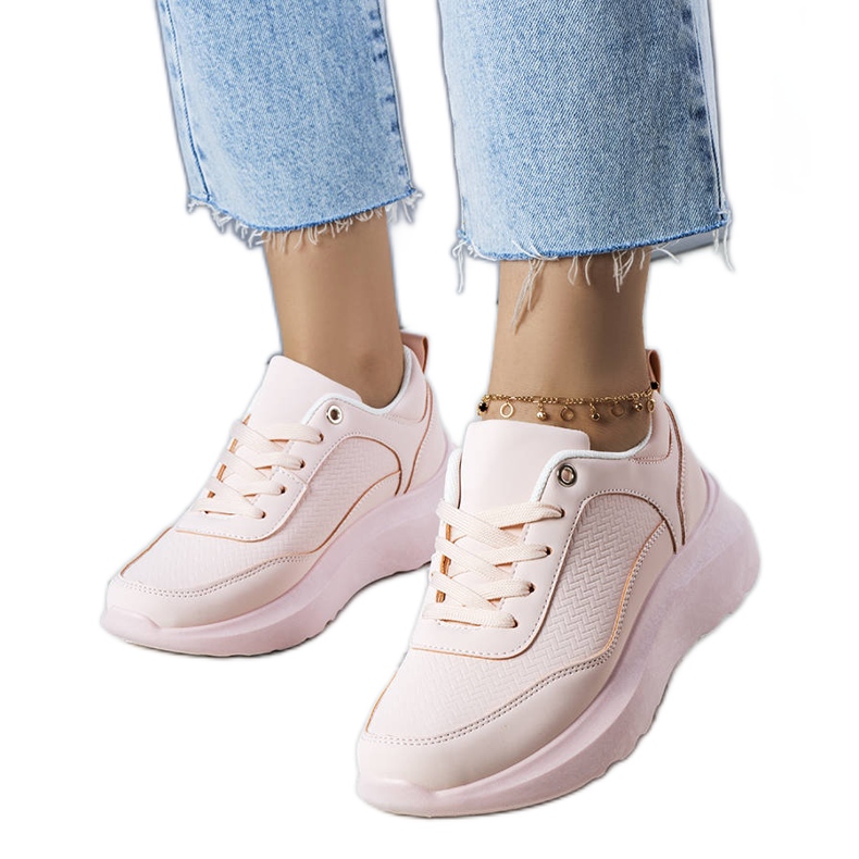 Sneakers rosa su suola Panetier alla moda