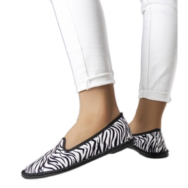 Ballerine con stampa animalier di Ermengardi bianco