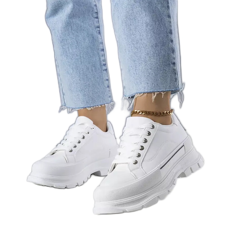 BM Sneakers Kari bianche con plateau alto bianca
