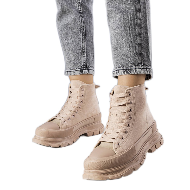 BM Sneakers con plateau beige scuro di Gertrude