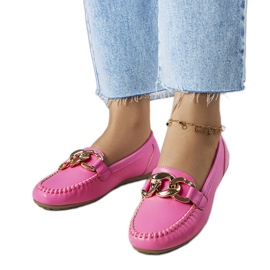 Mocassino Norma rosa con catena