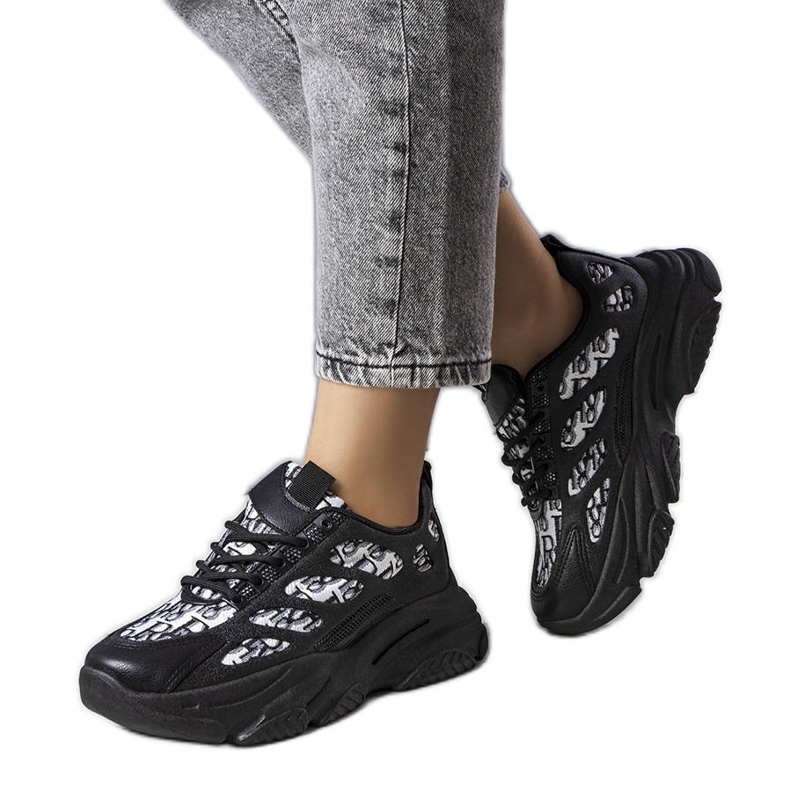 PA1 Sneakers nere decorate con stampa Kara nero