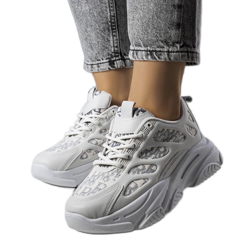 Sneakers grigie decorate con stampa Kara grigio