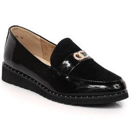 Scarpe da donna in pelle con zirconi Filippo DP1515/23 nero