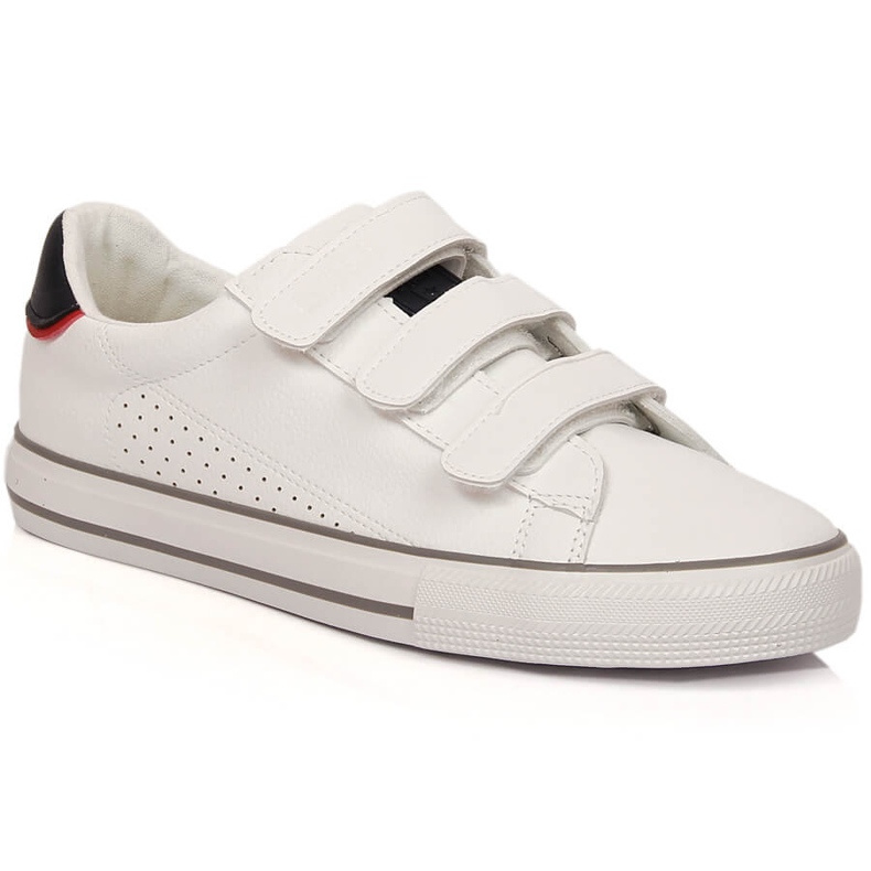 Sneakers realizzate in pelle ecologica con velcro Big Star bianco LL274A207 bianca