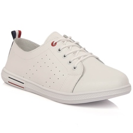 Scarpe da donna in pelle bianca traforata Filippo DP3508/23 bianco