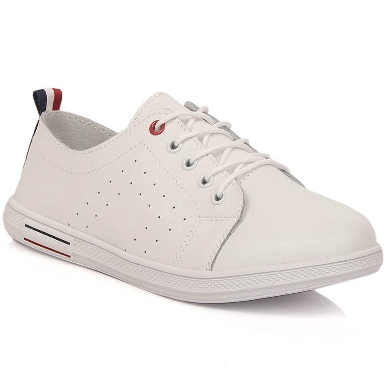 Scarpe da donna in pelle bianca traforata Filippo DP3508/23