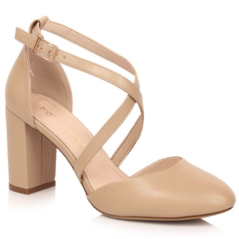 Sandali caffè donna con tacco alto Sergio Leone SK863 beige
