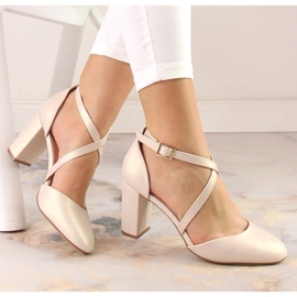Sandali decollete donna con tacco alto beige perla Sergio Leone SK863