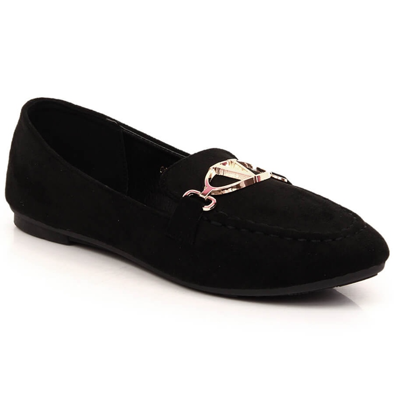 Mocassini da donna in camoscio nero Vinceza 2227
