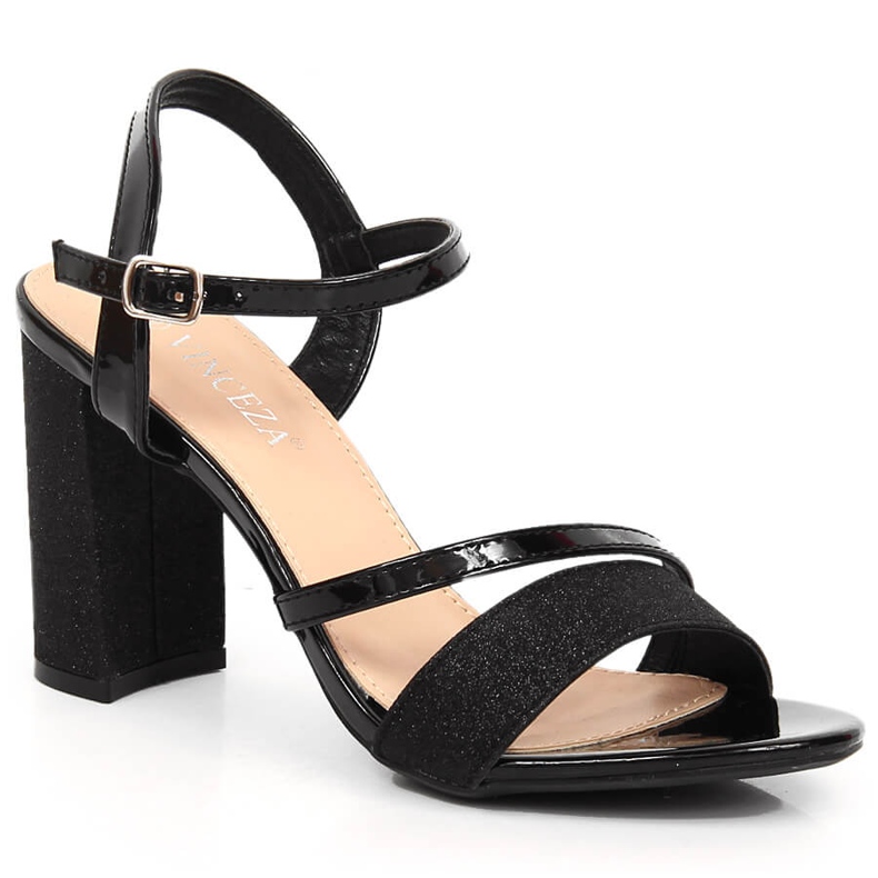 Sandali da donna in broccato nero sul palo Vinceza 2255
