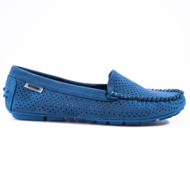 Goodin Mocassini Shelovet in pelle azzurra blu