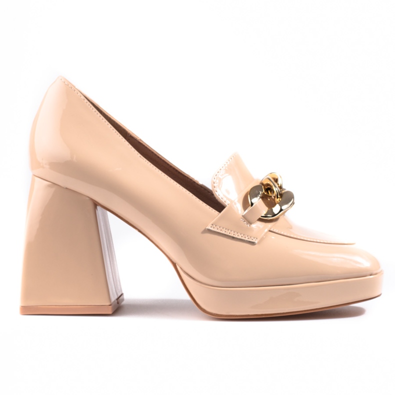Décolleté con tacco beige di Vinceza