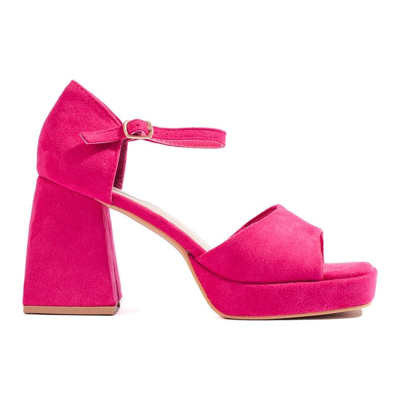 Vinceza sandali con tacco in camoscio rosa