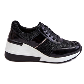 S.Barski Crosby Sneakers Con Zeppa In Pelle Da Donna Nere nero