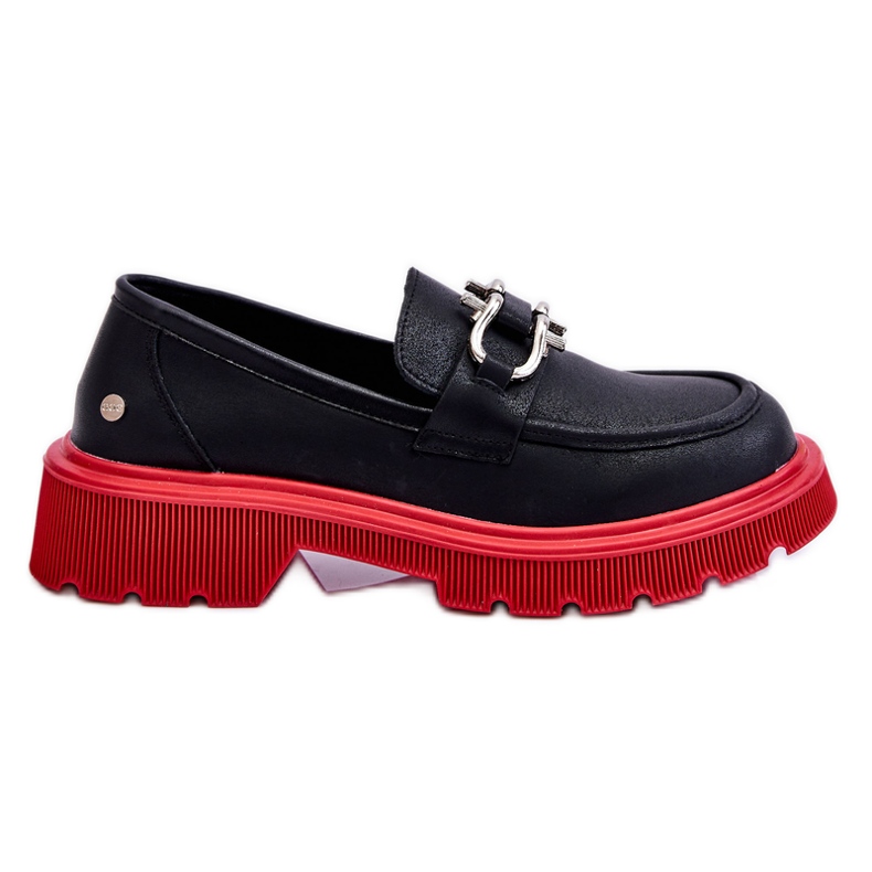 Mocassini In Pelle Con Decorazione GOE LL2N4040 Nero-Rosso