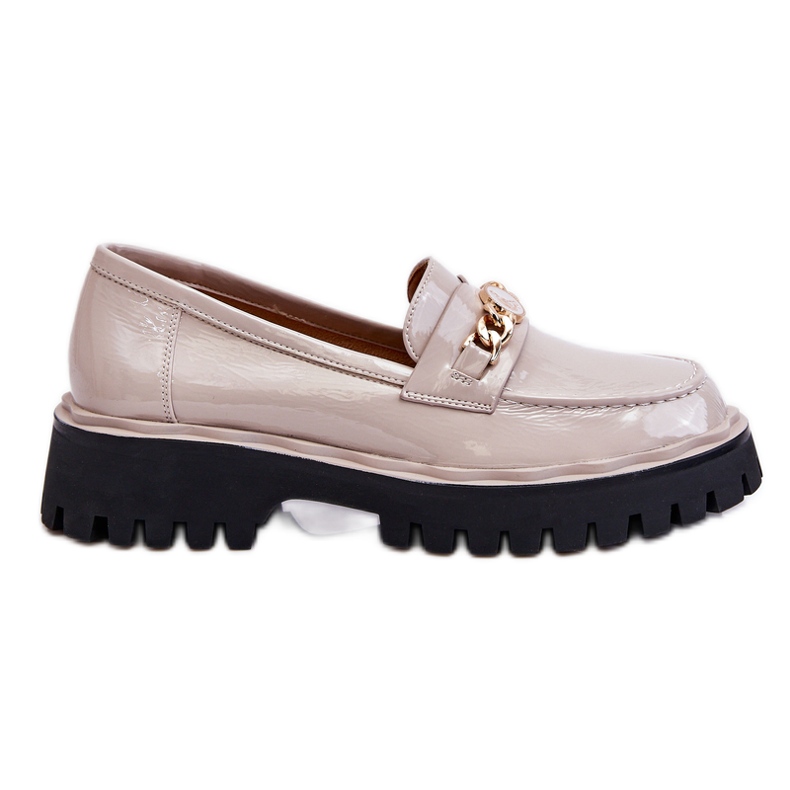 S.Barski Mocassini Platform Laccati Grigio Chiaro Ronin