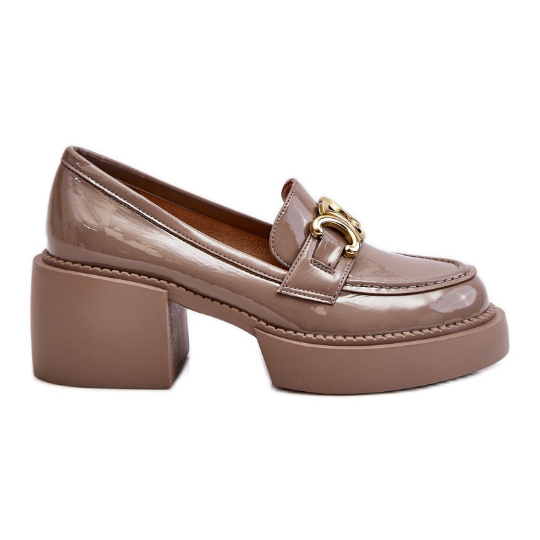 S.Barski Décolleté alla moda con tacchi massicci beige Imani