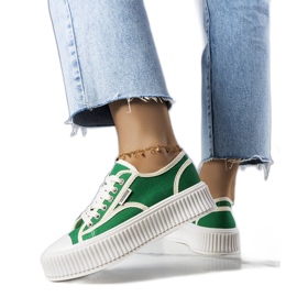 PA1 Le sneakers verdi con plateau di Connie bianca verde