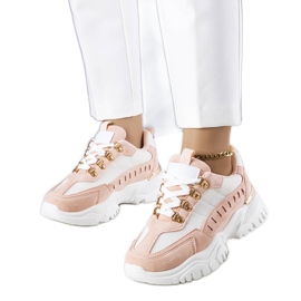 Sneakers Mindy bianche e rosa bianco