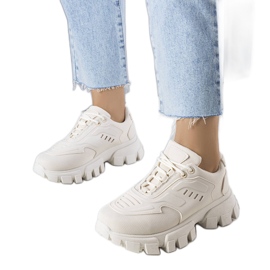 Sneakers beige con suola massiccia di Inez