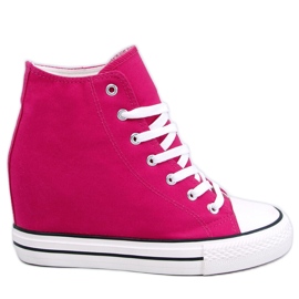 BM Corina Sneakers alte con zeppa fucsia rosa