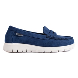 Mocassini blu Shelovet da donna con suola flessibile