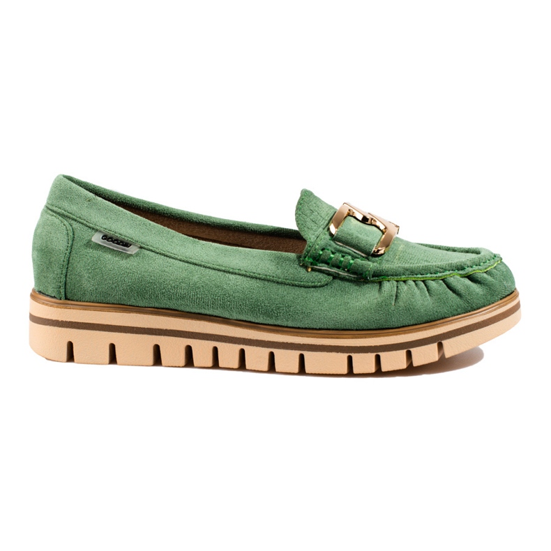 SHELOVET Mocassini da donna in camoscio verde Shelobvet
