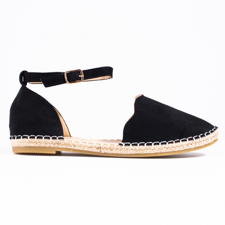 Espadrillas Vinceza da donna con fibbia nera nero