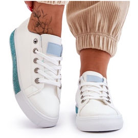 Sneakers Basse Da Donna Con Demira Jets Bianche E Azzurre bianco