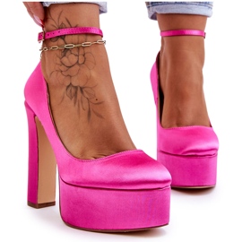 BM Décolleté alla moda con tacco alto fucsia Hayden rosa