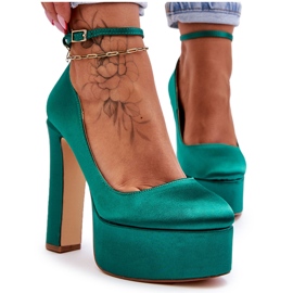 BM Décolleté Alla Moda Su Un Tacco Alto Verde Hayden