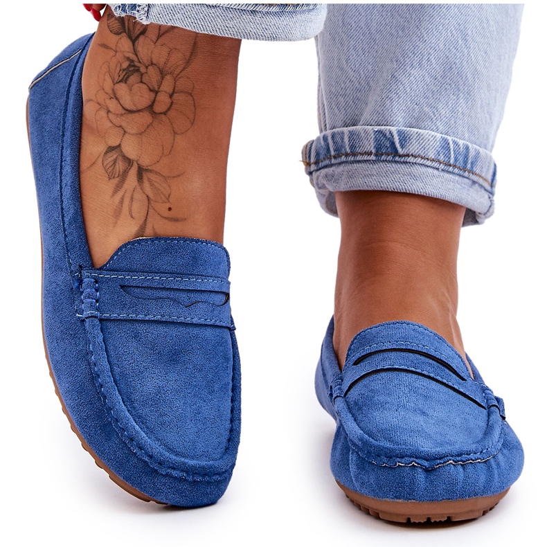 FC3 Mocassini Classici Da Donna In Camoscio Blu Ivana