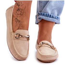 FC3 Mocassini Classici In Pelle Scamosciata Con Abbellimenti Arla Beige