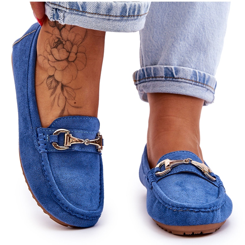 FC3 Classici mocassini in pelle scamosciata decorati blu Arla