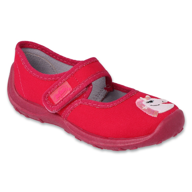 Ciabatte per bambini Befado con velcro 661X009 rosa con applicazione