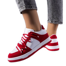 PA1 Sneakers rosse realizzate con materiali misti di Hila bianca