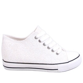 PA1 Sneaker con zeppa glitterata Marble White bianca
