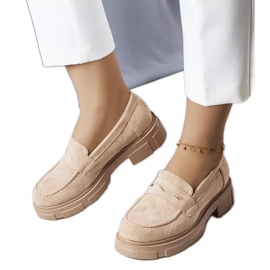 PA1 Scarpe in ecopelle scamosciata beige di Alacoque