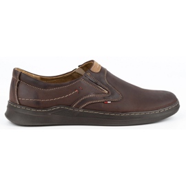 Olivier Scarpa da uomo casual slip-on in pelle 284GT marrone