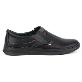 Olivier Scarpa da uomo casual slip-on in pelle 284GT nera nero