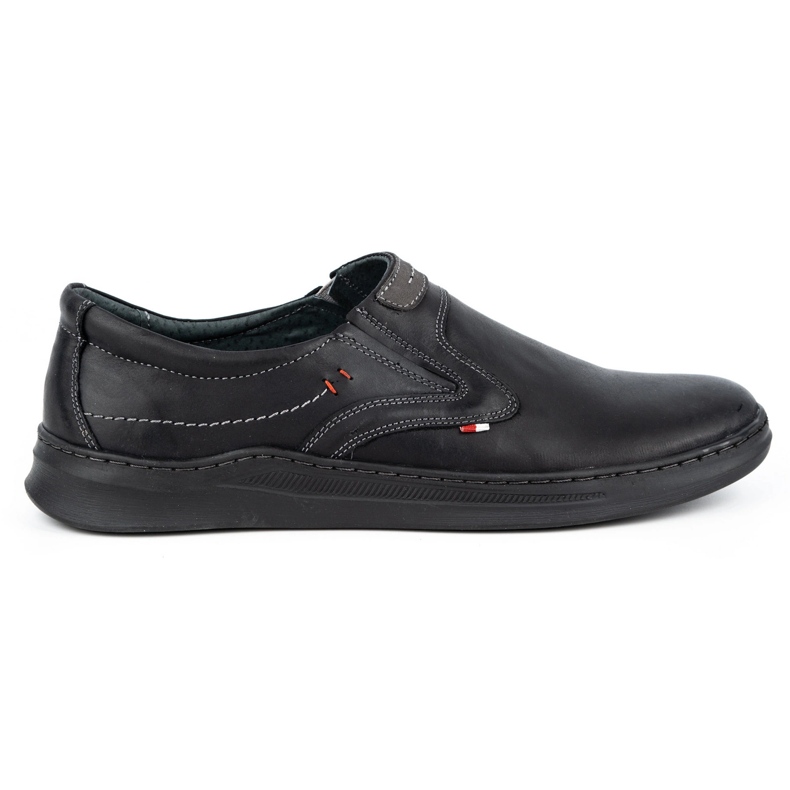 Olivier Scarpa da uomo casual slip-on in pelle 284GT nera nero